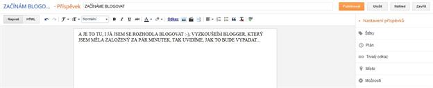 Administrace bloggeru je velmi snadná