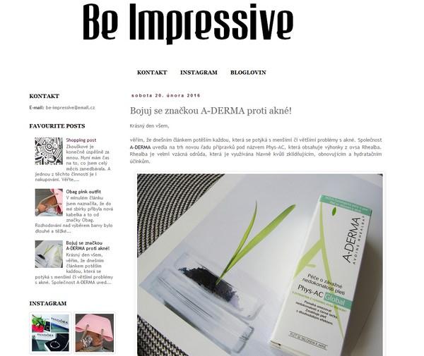 Be Impressive - recenze kosmetiky A-DERMA