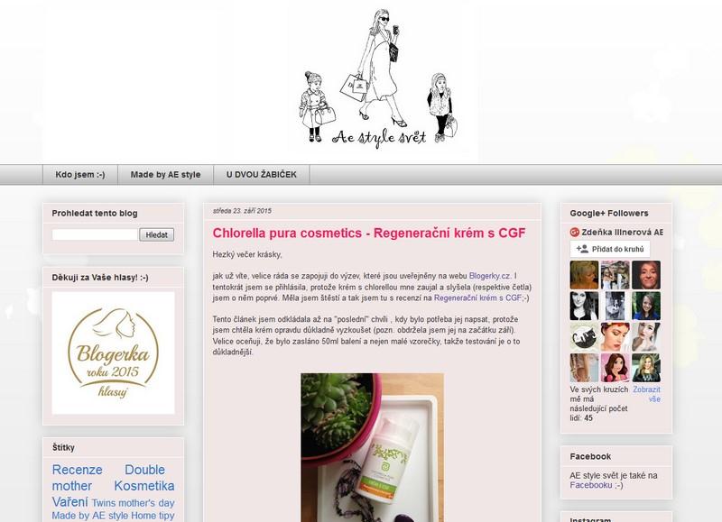 Chlorella pura cosmetics - Regenerační krém s CGF 