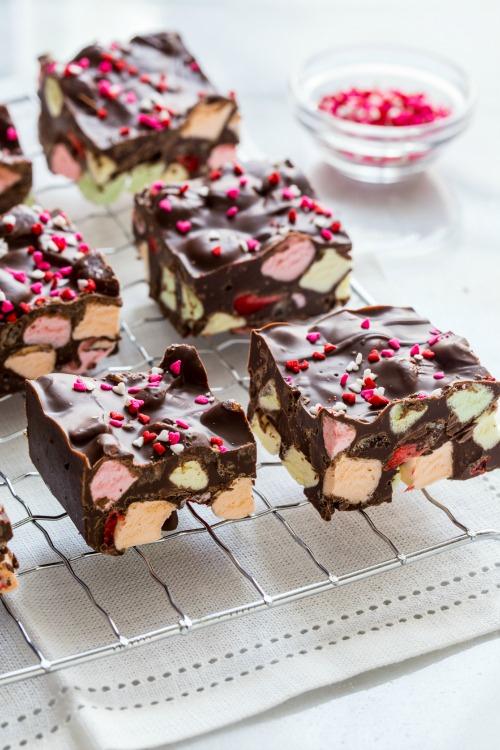 Chocolate strawberry fudge