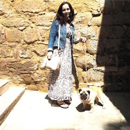 Maxi dress and pug